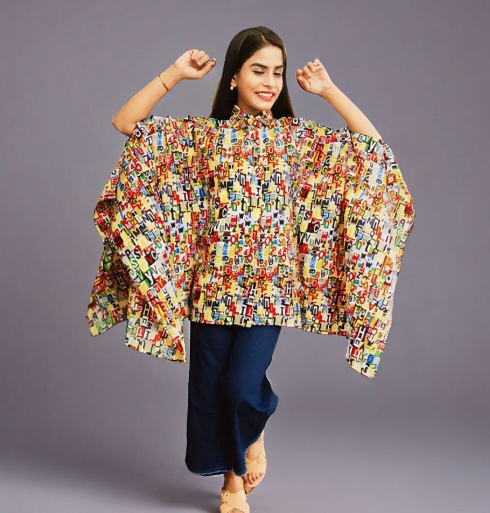 Designed by Dolle multicolor kaftan shirt with color