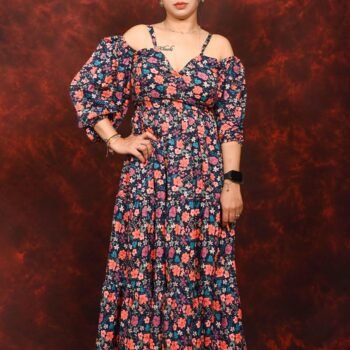 Casual Floral Print Western wear Gown